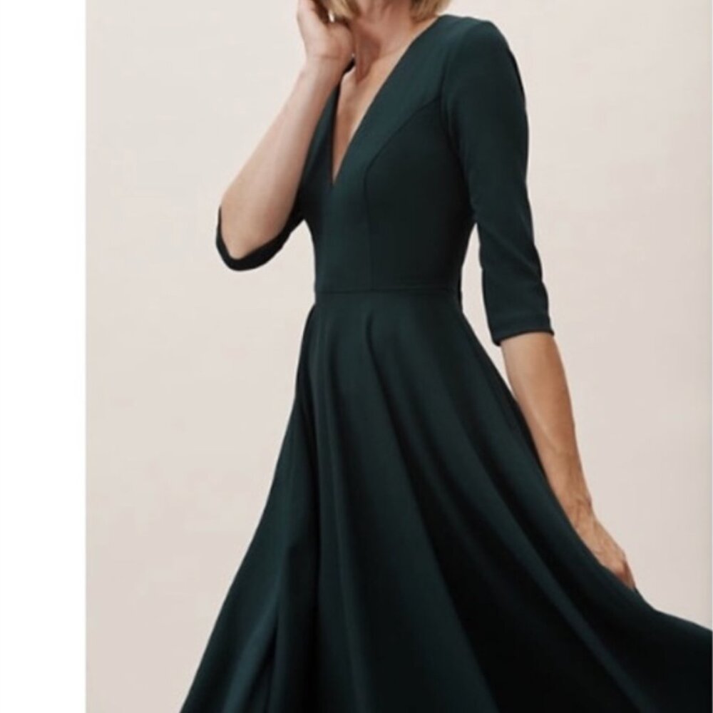BHLDN Dark Green Midi Dress NWOT - Picture 2 of 14